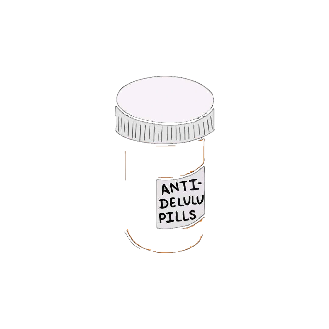 Anti Delulu pills Sticker
